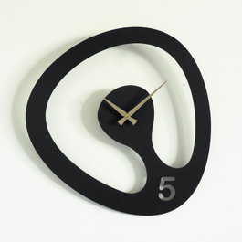 Wallity Amorph Metal Wall Clock - APS104 Negro y Oro